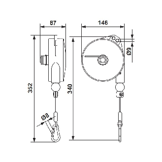Équilibreur de charge 2 à 4 kg avec course de 2000 mm-Lire la description