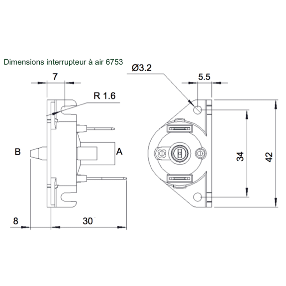6753-AEJA-A000 Manostat sensible 5 mbar 0,5A 250V-Lire la description