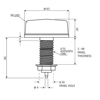 6433-ZA00 Bouton interrupteur noir pour commande à air 4mm-Lire la description