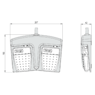 Interrupteur à pédale double IP67 3A 24V pour applications médicales-Lire la description