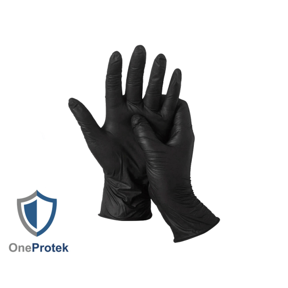 Gants vitrile jetables (nitrile-vinyle mix) Noir - Boîte de 100 gants - Sans latex - Non poudrés - Résistants et Multi-usages-Lire la description