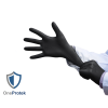 Gants vitrile jetables (nitrile-vinyle mix) Noir - Boîte de 100 gants - Sans latex - Non poudrés - Résistants et Multi-usages