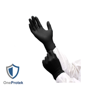 Gants nitrile jetables Noir- Boîte de 100 gants - Sans latex - Non poudrés - Résistants et Multi-usages-Lire la description
