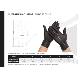 Gants nitrile jetables Noir- Boîte de 100 gants - Sans latex - Non poudrés - Résistants et Multi-usages-Lire la description