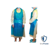 Tabliers jetables Bleu en Polyéthylène (PE) - Sachet de 100 pièces - Épaisseur de 25 microns - Haute qualité, polyvalent - Taille unique (119 cm)