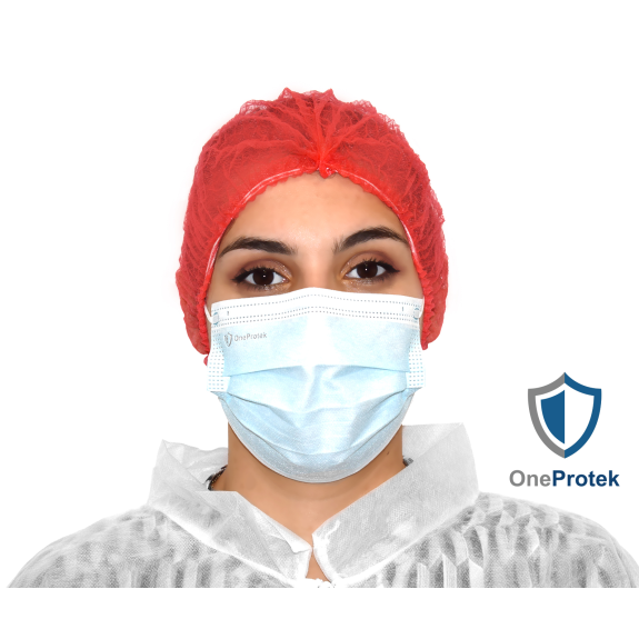 Charlottes jetables pour cheveux - Sachet de 100 Pièces (Rouge) - Double élastique - Bouffants respirants et résistants-Lire la description