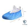 Surchaussures Jetables Imperméables en Polyéthylène Chloré (CPE) - Sachet de 100 pièces - Taille Unique – Bleu
