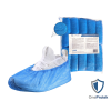 Surchaussures Jetables Imperméables en Polyéthylène Chloré (CPE) - Sachet de 100 pièces - Taille Unique – Bleu