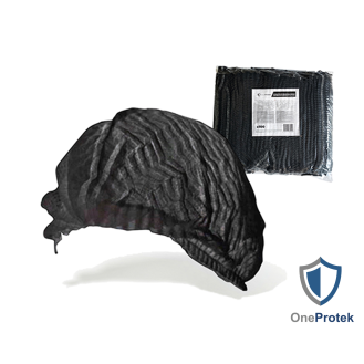 Charlottes jetables pour cheveux - Sachet de 100 Pièces (Noir) - Double élastique - Bouffants respirants et résistants-Lire la description