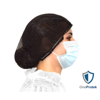 Charlottes jetables pour cheveux - Sachet de 100 Pièces (Noir) - Double élastique - Bouffants respirants et résistants-Lire la description