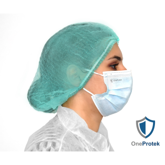 Charlottes jetables pour cheveux - Sachet de 100 Pièces (Vert) - Double élastique - Bouffants respirants et résistants-Lire la description