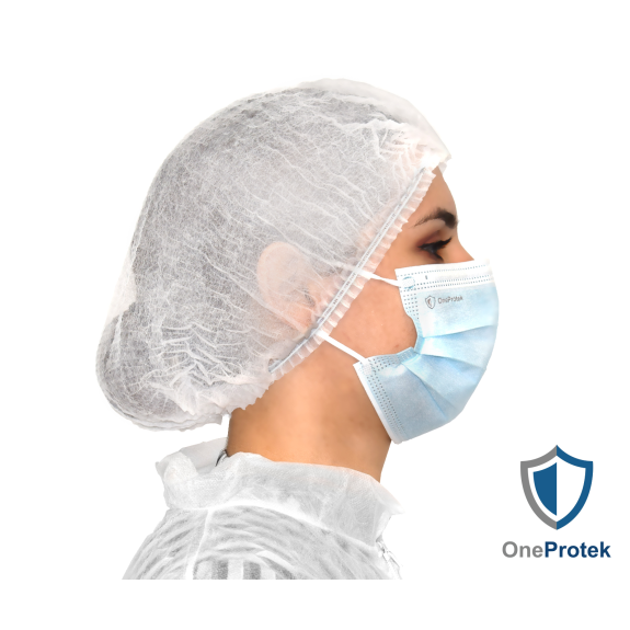 Charlottes jetables pour cheveux - Sachet de 100 Pièces (Blanc) - Double élastique - Bouffants respirants et résistants-Lire la description
