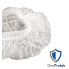 Charlottes jetables pour cheveux - Sachet de 100 Pièces (Blanc) - Double élastique - Bouffants respirants et résistants