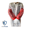 Manchette de protection à usage unique - Sachet de 100 Pièces (Rouge) - Élastique aux extrémités - Imperméable aux éclaboussures