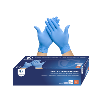 Gants nitrile jetables Bleu - Boîte de 100 gants - Sans latex - Non poudrés - Résistants et Multi-usages-Lire la description