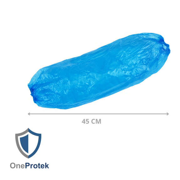 Manchette de protection à usage unique - Sachet de 100 Pièces (Bleu) - Élastique aux extrémités - Imperméable aux éclaboussures-Lire la description