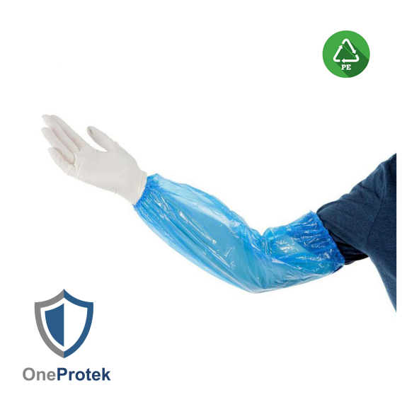 Manchette de protection à usage unique - Sachet de 100 Pièces (Bleu) - Élastique aux extrémités - Imperméable aux éclaboussures-Lire la description