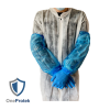 Manchette de protection à usage unique - Sachet de 100 Pièces (Bleu) - Élastique aux extrémités - Imperméable aux éclaboussures