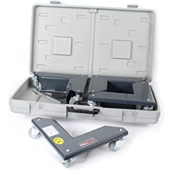 Coins roulants robuste en gris 600 kg avec mallette de transport-Lire la description