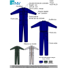 Combinaison de travail Austin avec fermeture double glissières contrastées Bleu Taille L