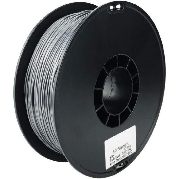 Filament 3D Silk Glossy 500g Argent Noir 1.75 mm-Lire la description