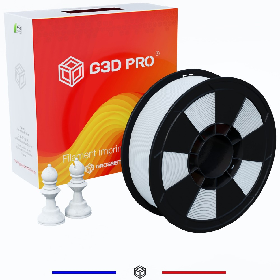 Fil 3D PLA MAT 1 Kg 1.75 mm Blanc-Lire la description