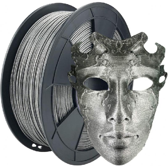 Filament 3D PLA Métallisé Argent 1.75mm 1 kg-Lire la description
