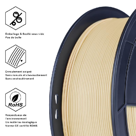 Fil 3D PLA 500g 1.75 mm Skin-Lire la description