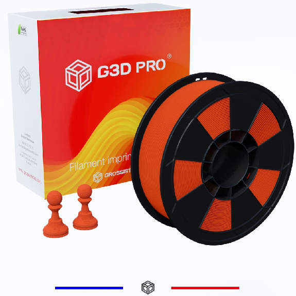 Fil 3D PLA MAT 1 Kg 1.75 mm Orange-Lire la description