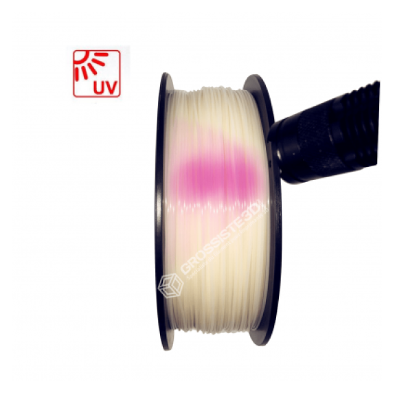 Filament 3D PLA Photosensible 500g Blanc au Rose 1.75mm-Lire la description