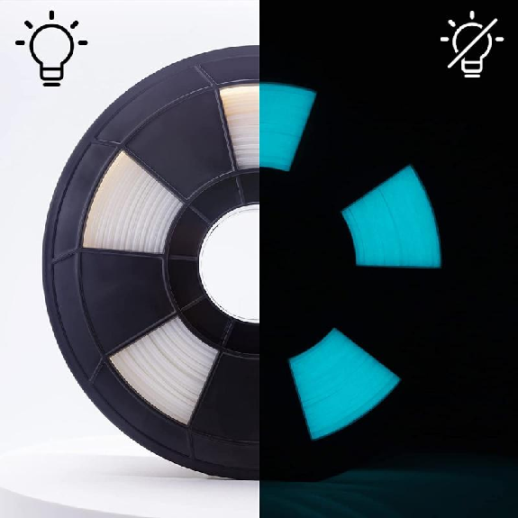 Filament 3D PLA Phosphorescent 1 kg 1.75 mm Cyan-Lire la description