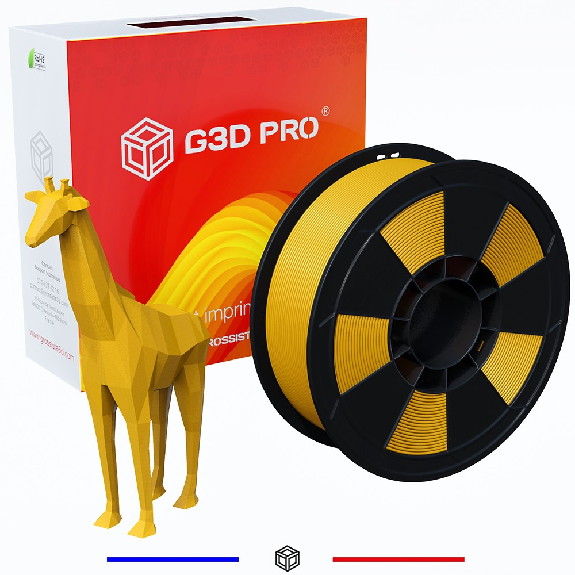 Fil 3D PLA 1 Kg 1.75 mm Jaune-Lire la description
