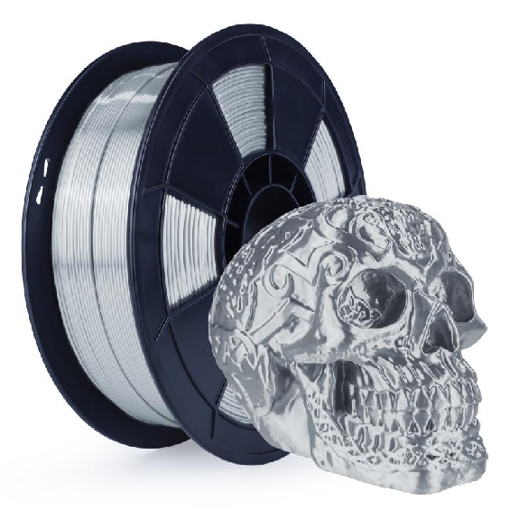 Filament 3D Silk Glossy 1 Kg Argent 1.75 mm-Lire la description