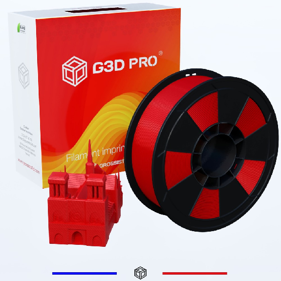 Filament 3D ABS 1 Kg 1.75 mm Rouge-Lire la description