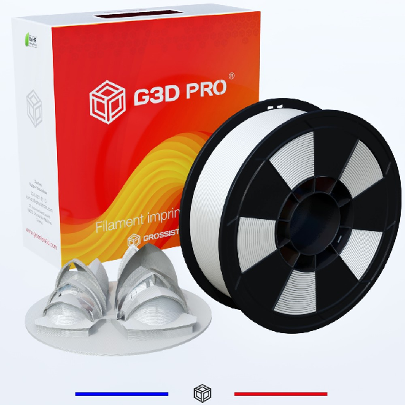 Filament 3D ABS 1 Kg 1.75 mm Blanc-Lire la description