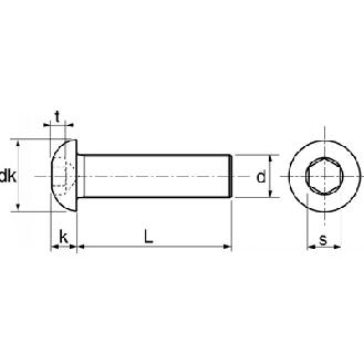 Vis BHC Inox Tête Bombée 6X12 à Embase DIN 7380-Lire la description