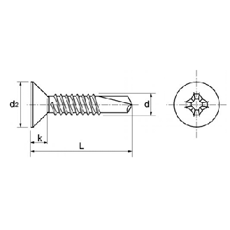 Vis Autoforeuse Acier Tête Fraisée 6.3X80 Cruciforme DIN 7504-Lire la description