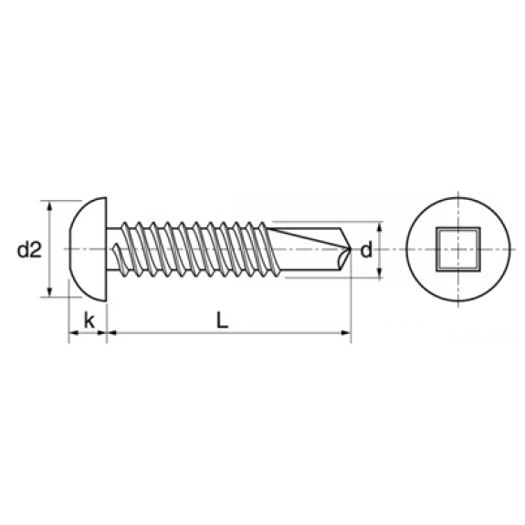 Vis Autoforeuse Inox Tête Fraisée 4.2X19 Carré DIN 7504-Lire la description