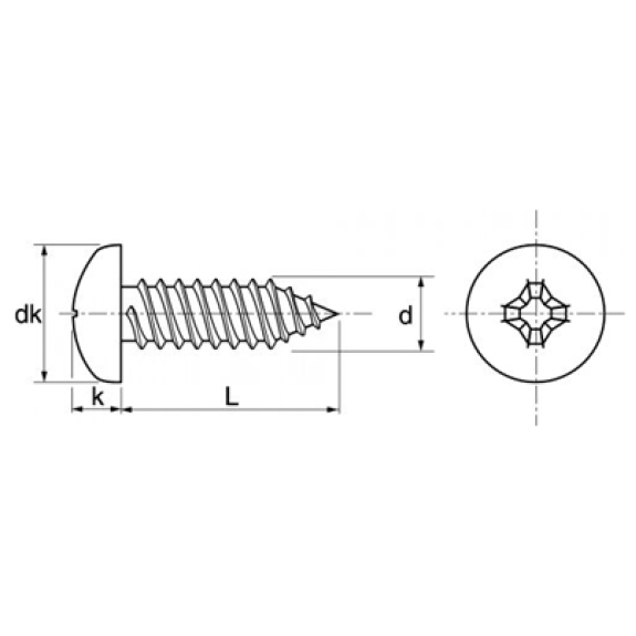Vis Tôle Inox Tête Cylindrique 4.2X16 Cruciforme DIN 7981-Lire la description