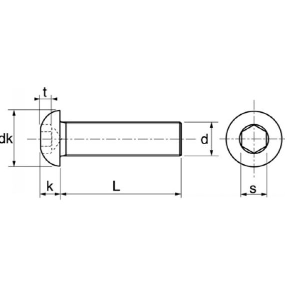 Vis BHC Acier Tête Bombée 4X6 à Embase DIN 7380-Lire la description