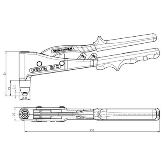 Pince à Riveter professionnelle pour rivets aveugles Ø2.4 à Ø5 mm-Lire la description
