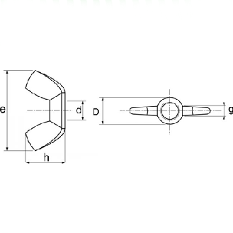 Ecrou Papillon Inox A4 M6 DIN 315-Lire la description