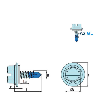 DIN 7504 L Sechskant-Bohrschrauben mit LS A2 GL R12 4,8x19 mm - 500 Stück-Beschreibung lesen