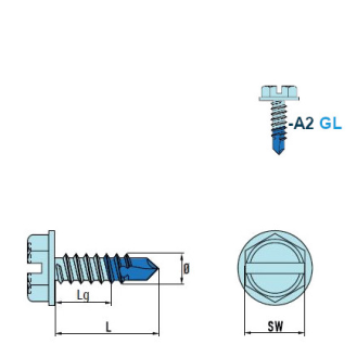 DIN 7504 L Sechskant-Bohrschrauben mit LS A2 GL 4,2x16 mm - 1000 Stück-Beschreibung lesen