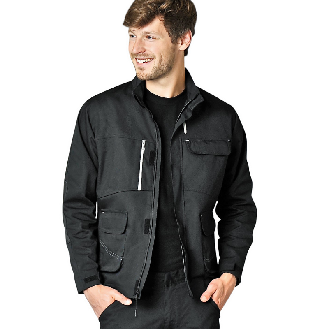Veste de travail WORKWEAR JERRY, blouson de sécurité avec fermeture ZIP NOIR Taille L-Lire la description