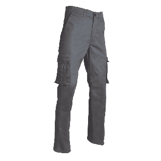 Pantalon de travail ERIC 2 poches combat à soufflet Braguette boutons GRIS T52-Lire la description