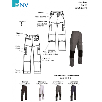Pantalon coupe confort entrejambe et genoux Gautier 60% coton/ 40% polyester Ceinture élastiques côtés 2 poches italiennes BLEU MARINE taille 3XL-Lire la description