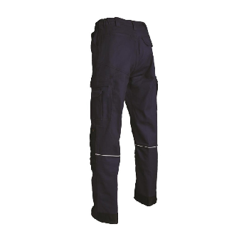 Pantalon coupe confort entrejambe et genoux Gautier 60% coton/ 40% polyester Ceinture élastiques côtés 2 poches italiennes BLEU MARINE taille 3XL-Lire la description