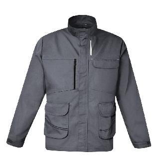 Veste de travail WORKWEAR JERRY, blouson de sécurité avec fermeture ZIP GRIS Taille XS-Lire la description
