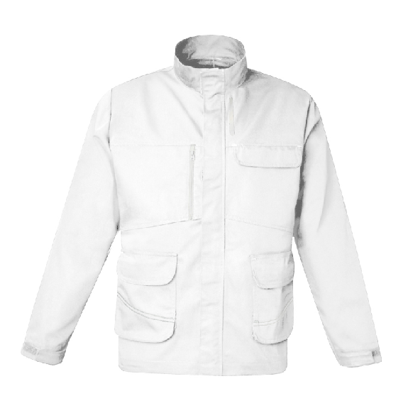 Veste de travail WORKWEAR JERRY, blouson de sécurité avec fermeture ZIP BLANC Taille XS-Lire la description